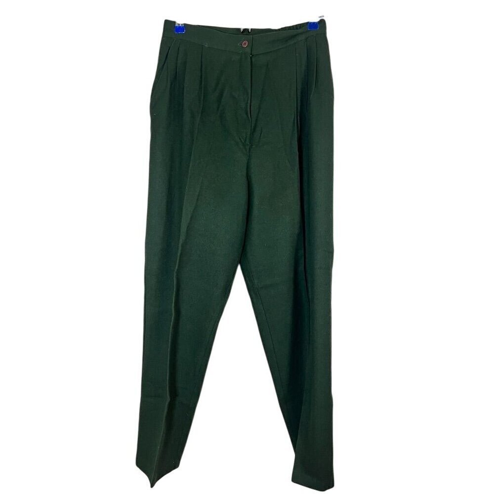 Retro Wool‎ Pant 14 Green Neutral Minimalist Festive Classic Chic Boho Western